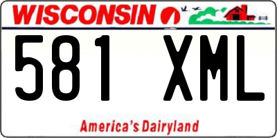 WI license plate 581XML