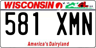 WI license plate 581XMN