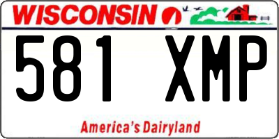 WI license plate 581XMP