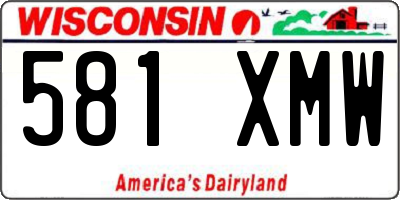 WI license plate 581XMW