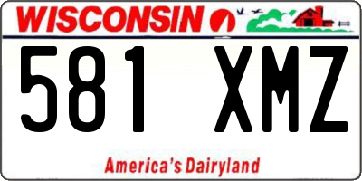 WI license plate 581XMZ