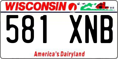 WI license plate 581XNB
