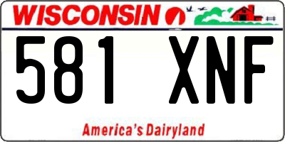 WI license plate 581XNF