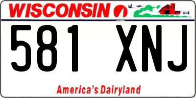 WI license plate 581XNJ