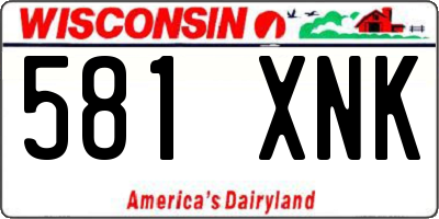 WI license plate 581XNK
