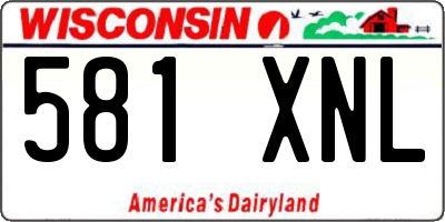 WI license plate 581XNL