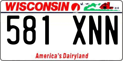 WI license plate 581XNN