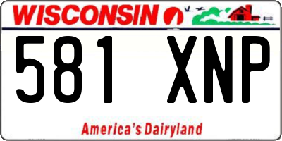 WI license plate 581XNP