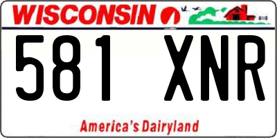 WI license plate 581XNR