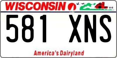 WI license plate 581XNS