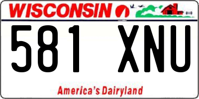 WI license plate 581XNU
