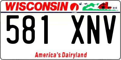 WI license plate 581XNV