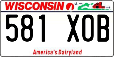 WI license plate 581XOB