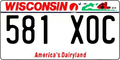 WI license plate 581XOC