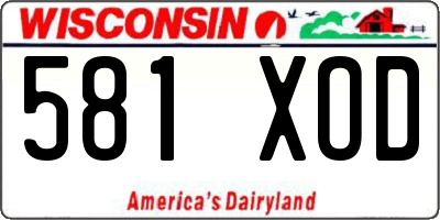 WI license plate 581XOD