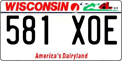 WI license plate 581XOE