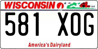 WI license plate 581XOG