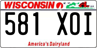 WI license plate 581XOI