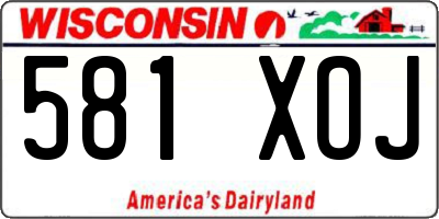 WI license plate 581XOJ