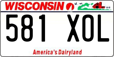 WI license plate 581XOL