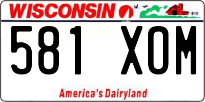 WI license plate 581XOM