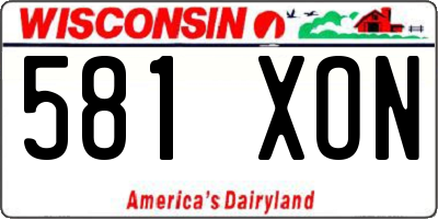 WI license plate 581XON