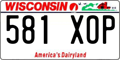 WI license plate 581XOP