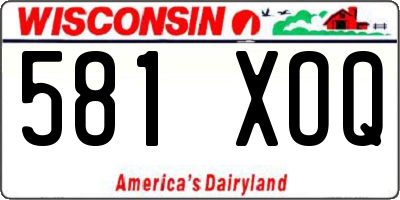 WI license plate 581XOQ