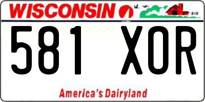 WI license plate 581XOR
