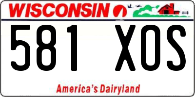 WI license plate 581XOS
