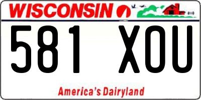 WI license plate 581XOU
