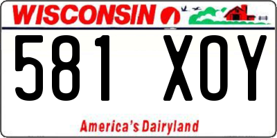 WI license plate 581XOY