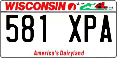 WI license plate 581XPA