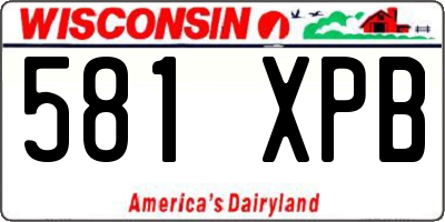 WI license plate 581XPB