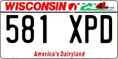 WI license plate 581XPD