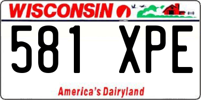 WI license plate 581XPE