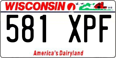 WI license plate 581XPF