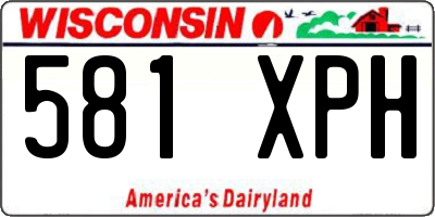 WI license plate 581XPH