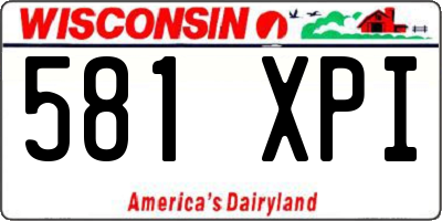 WI license plate 581XPI