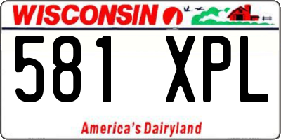 WI license plate 581XPL