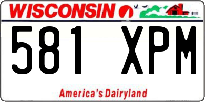 WI license plate 581XPM