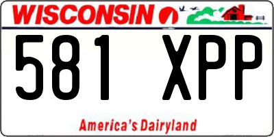 WI license plate 581XPP