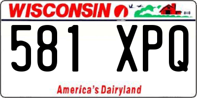 WI license plate 581XPQ