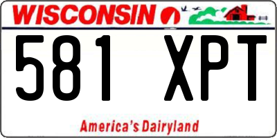 WI license plate 581XPT
