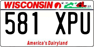 WI license plate 581XPU