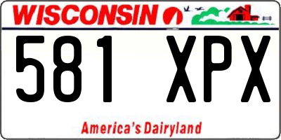 WI license plate 581XPX