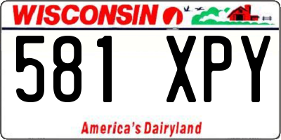 WI license plate 581XPY