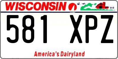 WI license plate 581XPZ