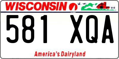 WI license plate 581XQA