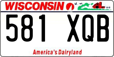 WI license plate 581XQB